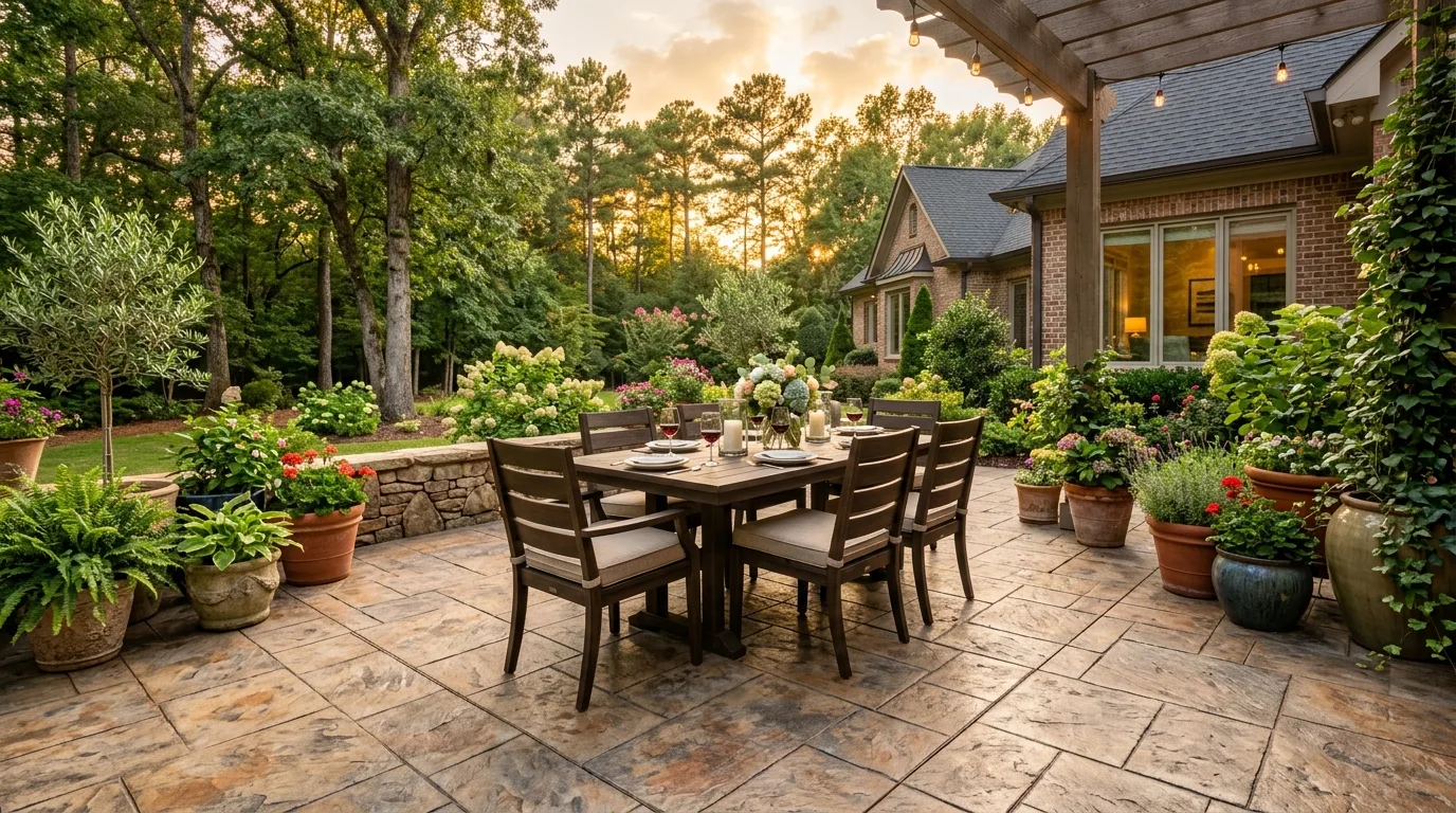 Stamped Concrete Patios in Suwanee GA: Patterns, Colors & Cost